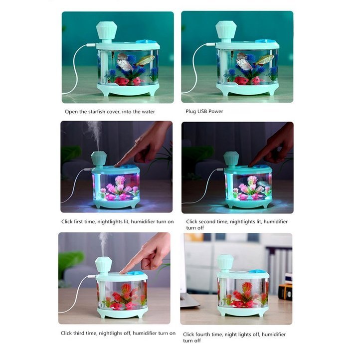 Essential Oil Diffuser, Pretty Handy Ultrasonic Humidifier Mini Fish ...