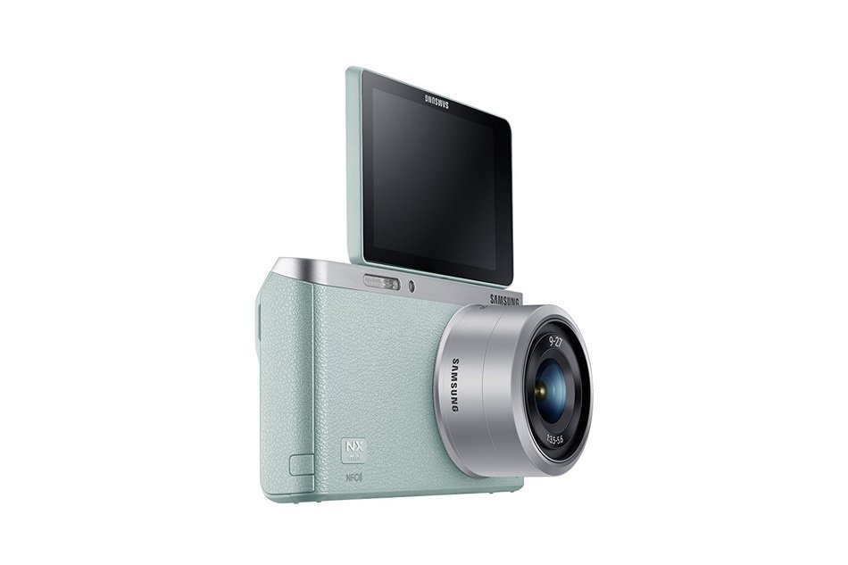 Samsung NX Mini 20.5MP CMOS Smart WiFi & NFC Mirrorless Digital Camera with 9-27mm Lens and 3" Flip Up LCD Touch... N88