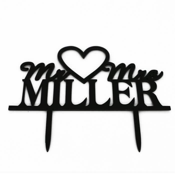 Ecape Acrylic Wedding Cake Topper Wedding Monogram Mr and Mrs Cake Topper With Maple Leaf N3