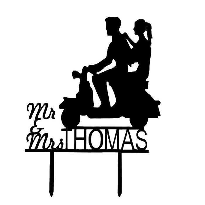 Ecape Acrylic Wedding Cake Topper Wedding Monogram Mr and Mrs Cake Topper With Maple Leaf N4