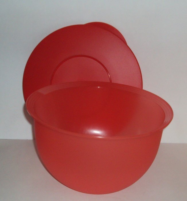 Tupperware Classic Impressions Nesting Mixing Bowls Salad Bowl Set Red Orange