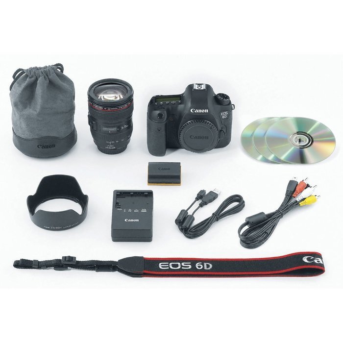 Canon EOS 6D 20.2 MP CMOS Digital SLR Camera (Body Only) with 32GB Memory Card, Extra Battery and Bag N4
