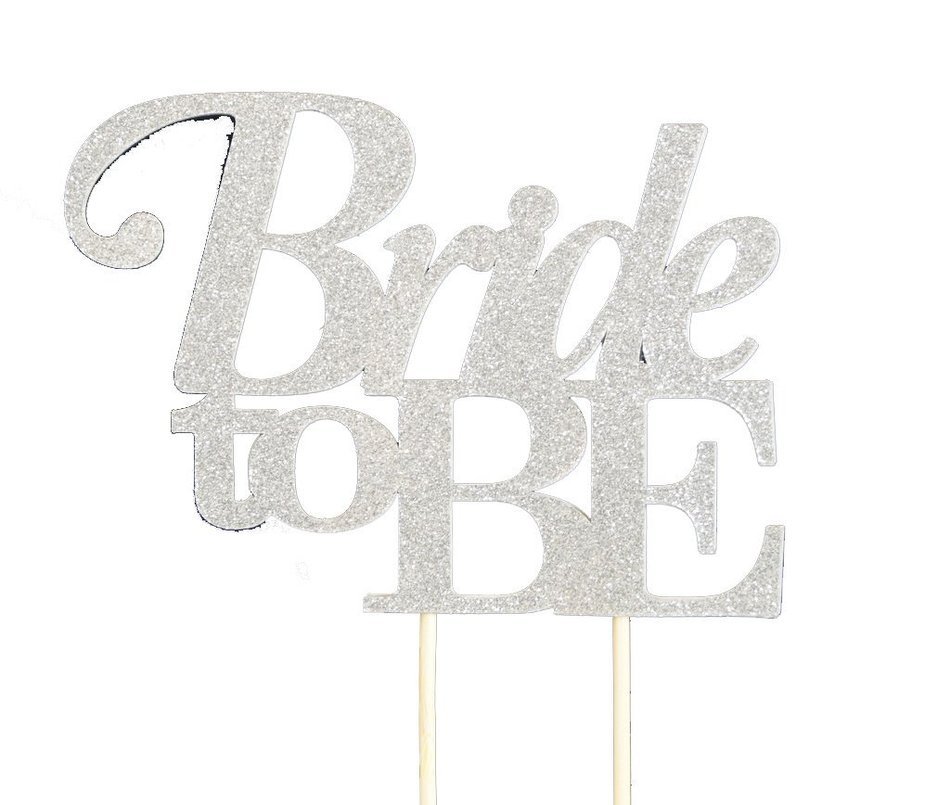 All About Details Silver Bride-to-be Cake Topper
