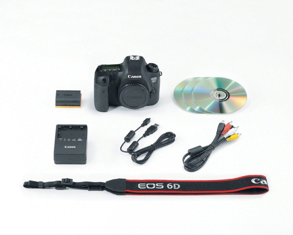 Canon EOS 6D 20.2 MP CMOS Digital SLR Camera (Body Only) with 32GB Memory Card, Extra Battery and Bag N6