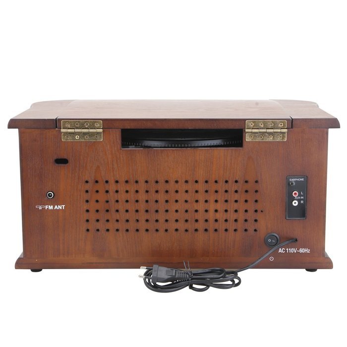 Musitrend Retro Vinyl Record Player 7-in-1 Nostalgic Turntable with USB encoding, Cassette, CD, AM/FM radio, Remote... N5
