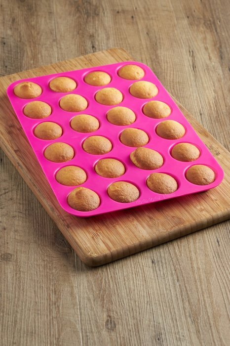 24 Cup, Non Stick, Premium Silicone Mold. Mini Muffin & Mini Cupcake Pan/Silicone Baking Mold/Mini Baking Cups