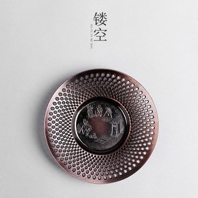 CCWY Creative coasters metal cup tea wholesale bronze mat, Cu and Fe insulation pad tea saucer tea accessories... N2