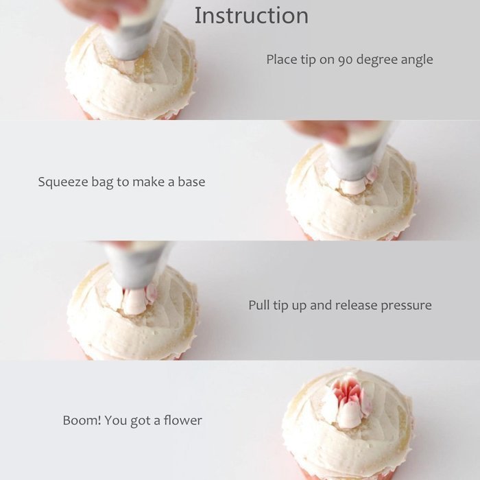 Mysweety Russian Piping Tips, 18PCS Icing Decorating Tips Set(7 Russian Tips 10 Disposable Pastry Bags 1 Tri-Color...