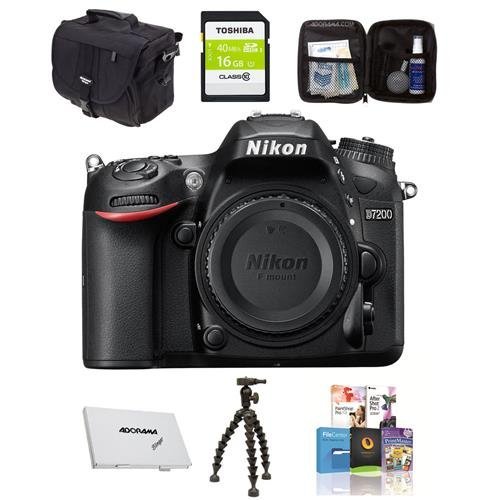 Nikon D7200 DSLR Body (Black) BUNDLE w/Free Accessories #1554 A N2