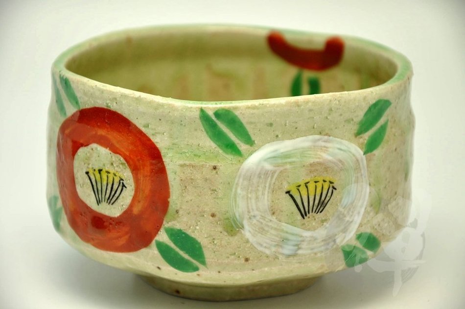 Japanese Mino yaki Matcha Bowl Green Tea 12.3 / 12.3 / 7.2cm (4.8 / 4.8 / 2.8inch)[7159]