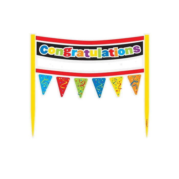 Cardboard Rainbow Congratulations Cake Bunting Topper