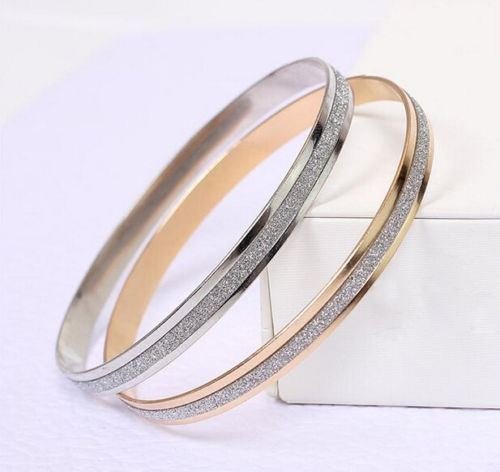 Fashion Womens Yellow Gold Plated Double Hoop Bangle Bracelet Charm Jewelry Gift N3