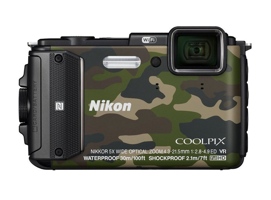 Nikon COOLPIX AW130 16MP Waterproof Digital Camera Built-In Wi-Fi, NFC, GPS (Camouflage) + 64GB Class 10 Memory... N6