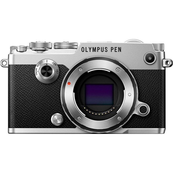 Olympus PEN-F 20MP Mirrorless Micro Four Thirds Digital Camera w/ M. Zuiko 14-42mm f3.5-5.6 EZ Lens Silver Bundle N7