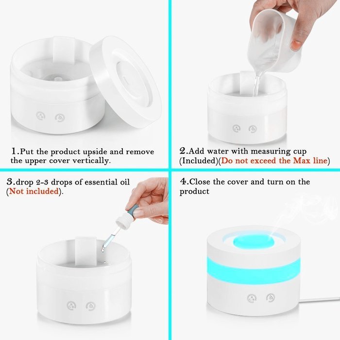 Erin Aromatherapy Essential Oils 100ml Diffuser Ultrasonic Cool Mist Humidifier ,7 Color Changing Light for Home... N4