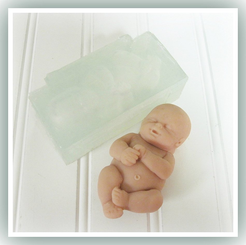 One Piece 4 Inch Chubby Baby Clear Silicone Mold for Food or Crafts