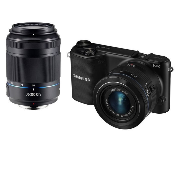Samsung NX2000 20.3MP CMOS Smart WiFi Mirrorless Digital Camera with 20-50mm and 50-200mm Zoom Lens Bundle (Black) N5