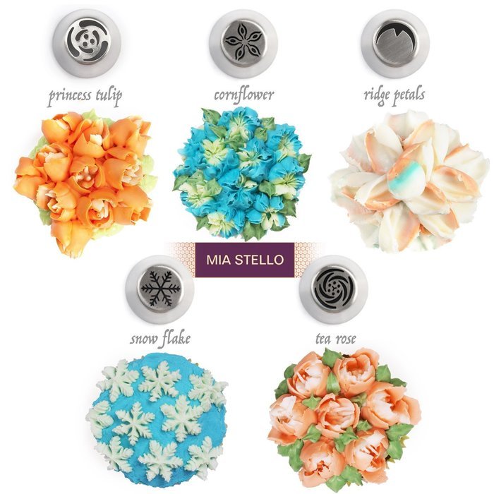 Russian Piping Tips, Bags and Coupler Set, 46 pieces, Cake, Cupcake, Cookies and Pastry Decoration, Latest Designs N3