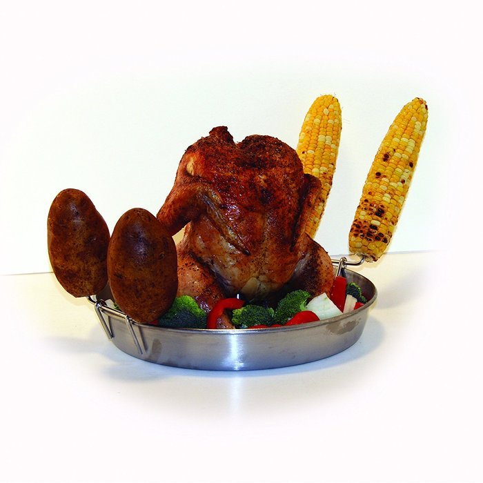 Beer Can Roaster - Stainless Steel Chicken Beeroaster Deluxe with Recipe Guide - Cooks Meat and Vegetables at... N2