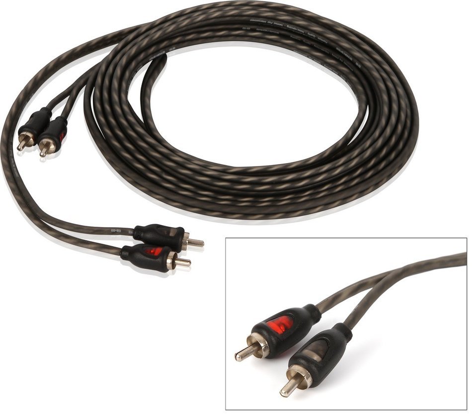 Belva 8 Gauge 2-Channel Complete Copper-Clad Amplifier Wiring Kit [RED] with 2-Channel RCA Interconnects [BAK82]
