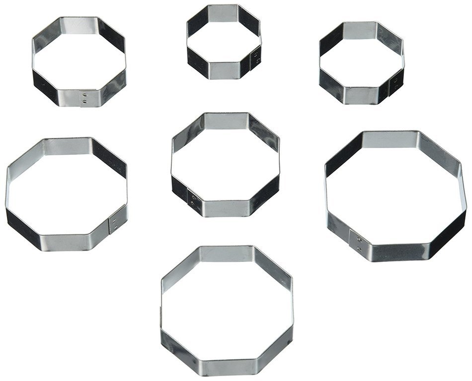 Oasis Supply 395676 Gum Paste Fondant 7-Piece Octagon Cutter Set, 1-3/8-Inch to 2-3/8-Inch
