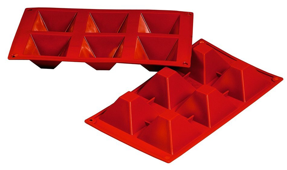 Fat Daddio's 3-Ounce Silicone Bakeware, Pyramid, 2.8-Inch by 2.8-Inch by 1.57-Inch