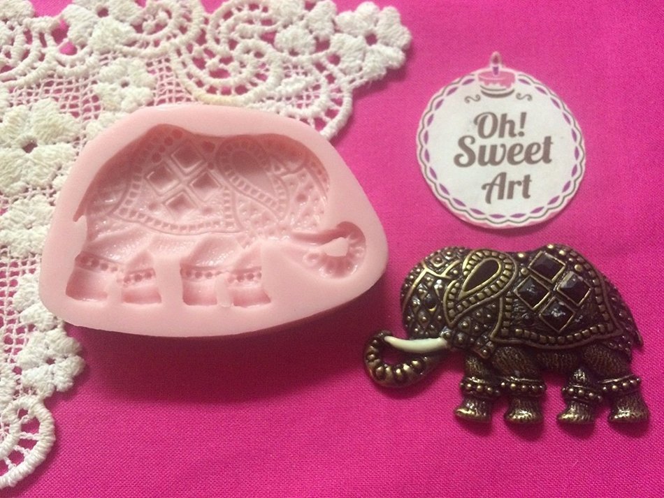 Hindu Elephant Silicone Mold By Oh! Sweet Art FDA Approved for Food