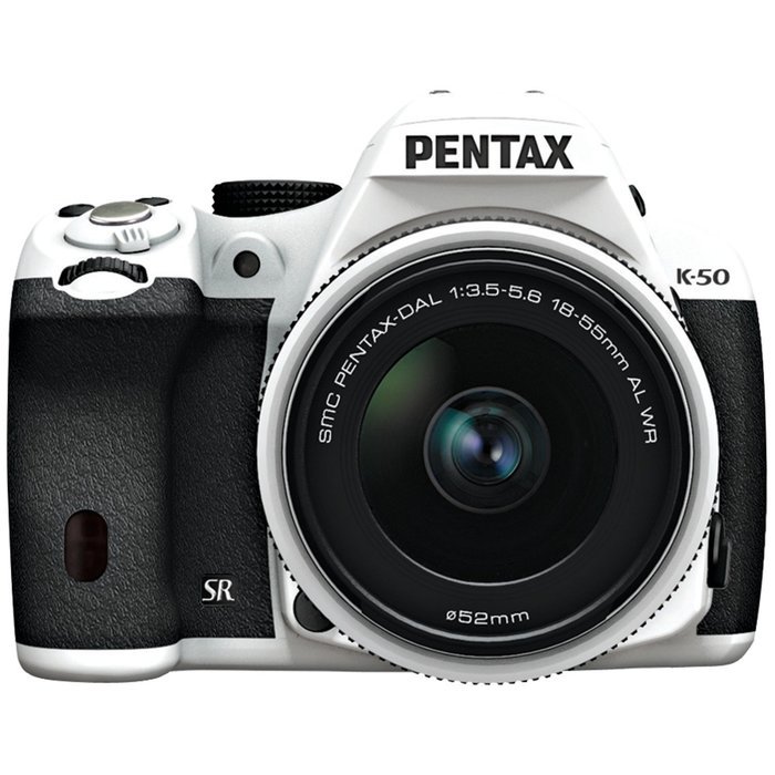 Pentax K-50 16MP Digital SLR Camera Kit with DA L 18-55mm WR f3.5-5.6 Lens (White) N25