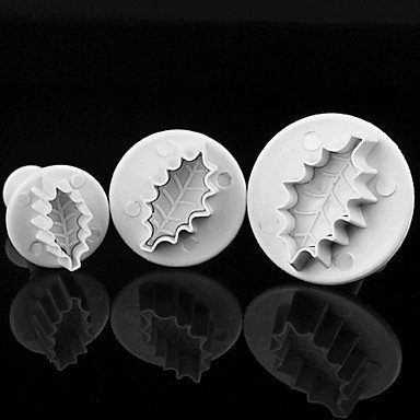 Y&XL&H 3pcs Christmas Leaf Springs Stamper Fondant Cake Baking Tools