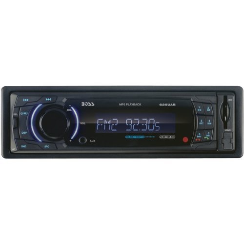 BOSS AUDIO 625UAB Single-DIN In-Dash Mechless AM/FM Receiver with Bluetooth