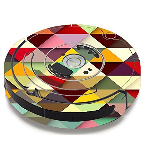 Skin Decal Vinyl Wrap For IRobot Roomba 650 655 Vacuum / Colorful Triangles Pattern