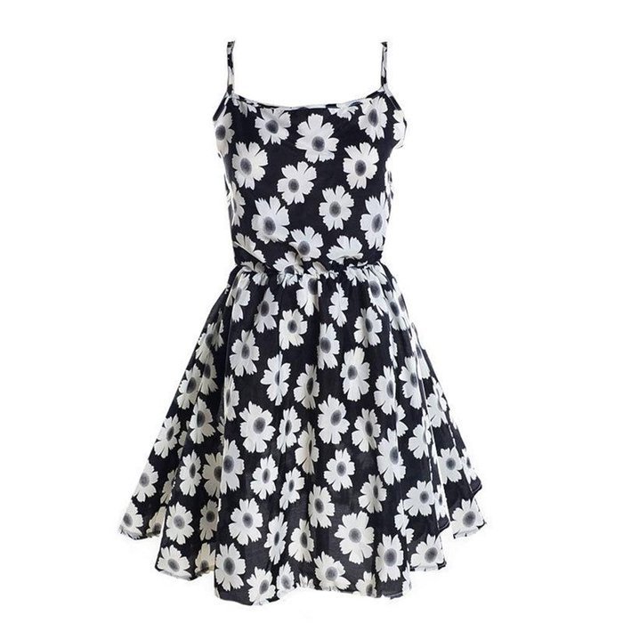 Banggood Women dot Printed Sleeveless Spaghetti Strap Chiffon Dresses