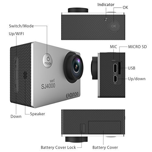 LOPOO Wifi Sports Camera SJ4000 with Multiple accessories,SJ4000 Camera FHD 1080P H.264 12MP 170 Degree Wide Angle... N3