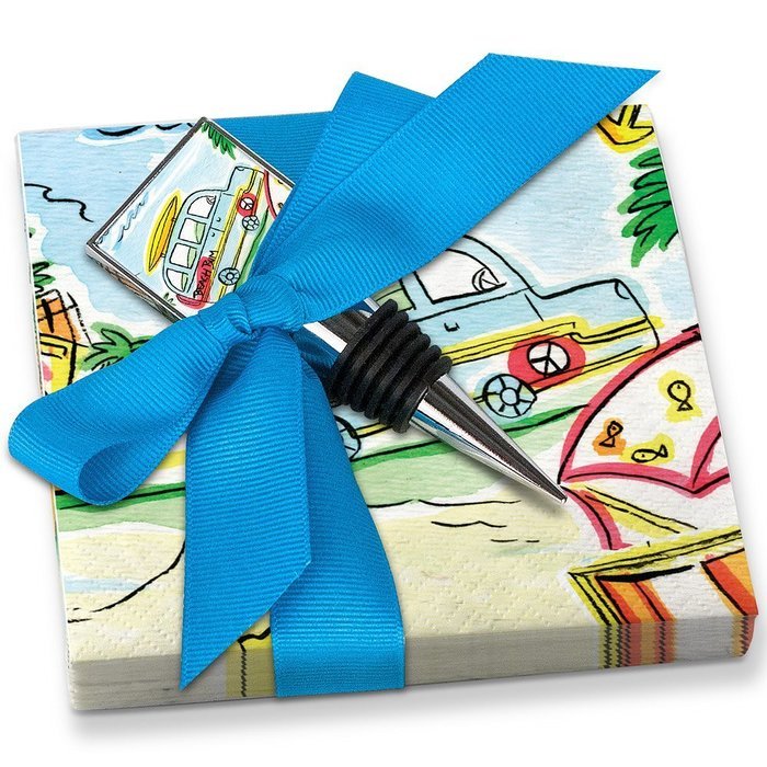 Epic Products Beach Bummin' Napkins and Stopper Gift Set