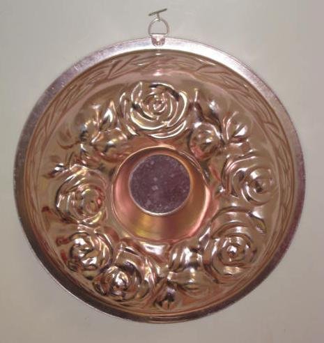 Floral Wreath Copper Fruit Jello Mold 9" (5 Cups) - Rose Flowers