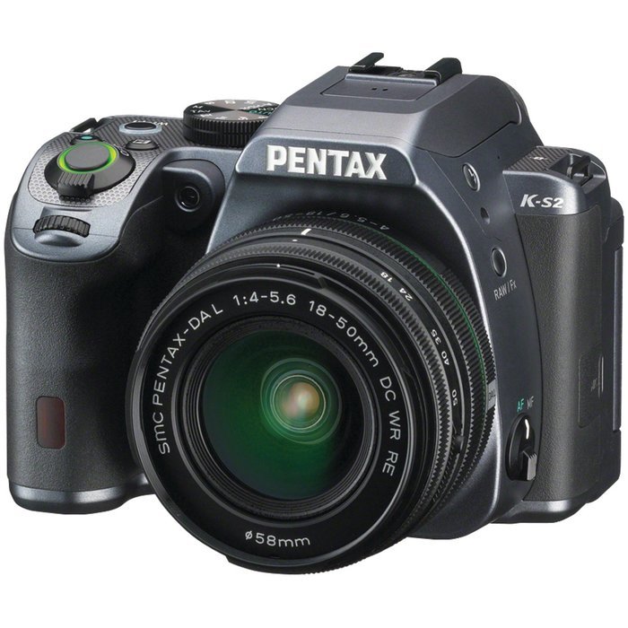Pentax K-S2 20MP Weatherized SLR with Lens kit, Gray