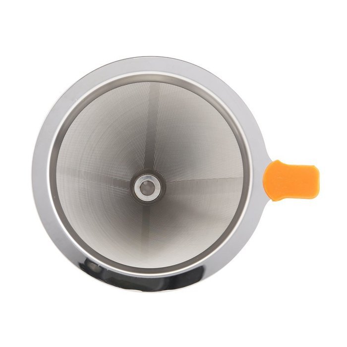 Uten Reusable Stainless Steel Pour Over Coffee Brewer Dripper Filter Cone with Double Layer Fine Mesh (2 cup)