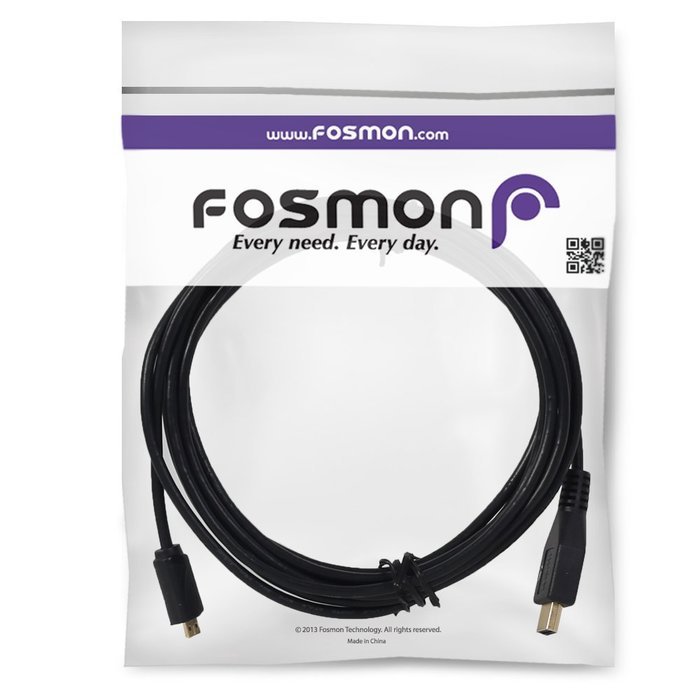 Micro HDMI to HDMI Cable, Fosmon (15 FT) High-Speed HDMI to Micro HDMI HDTV Cable [Support 4K, 3D, Ethernet, Audio... N6