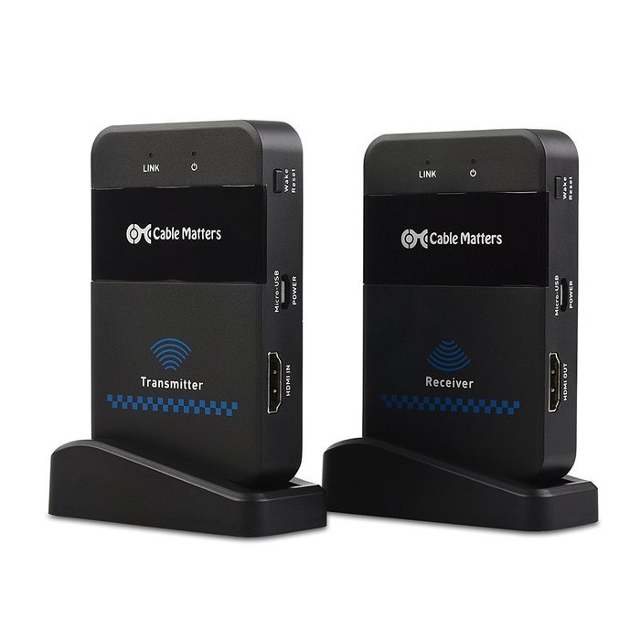 Cable Matters Wireless HDMI Extender with Twin Pack of HDMI Cables N4
