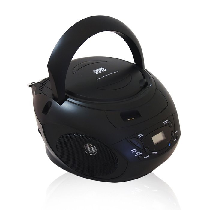 AXESS PBBT2701 Portable Bluetooth Boombox with CD, FM Stereo, USB/MP3