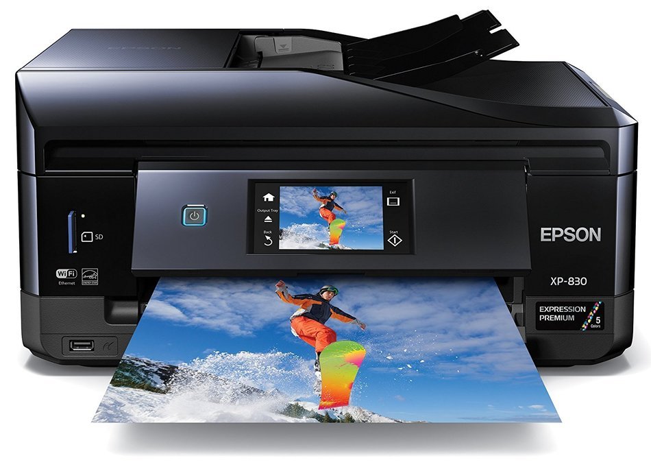 Epson XP-830 Wireless Color Photo Printer with Scanner, Copier & Fax (C11CE78201) N5