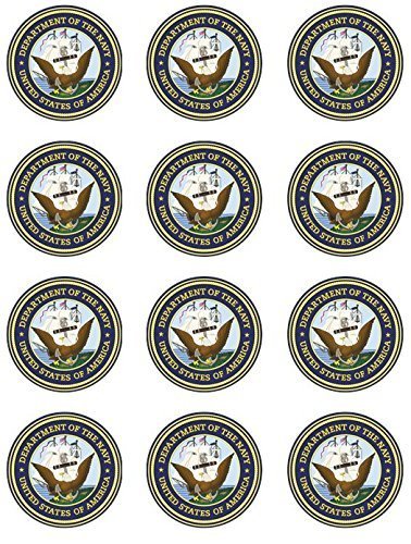 US Navy Edible Cupcake Toppers - Set of 12