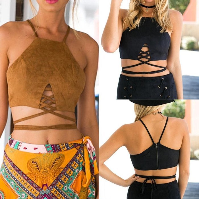Underwear, PHOTNO Women Tank Tops Bustier Bra Vest Crop Top Shirt Blouse Cami N2