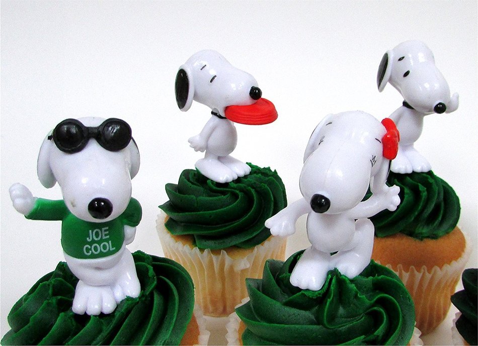 Peanuts Charlie Brown Joe Cool - SNOOPY - 10 Piece Birthday CUPCAKE Topper Set N2