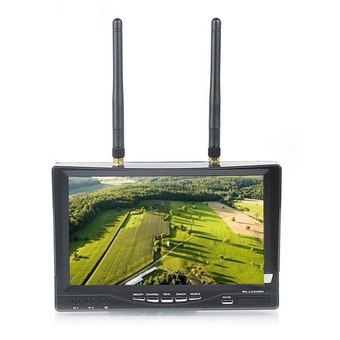 Uphig RX-LCD5802 7" 5.8G Boscam FPV 32CH HD 800*480p Monitor Receiver Built-in Battery (US STOCK) N2