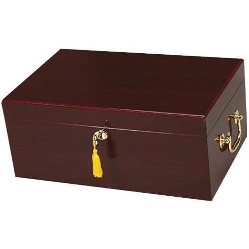 Quality Importers HUM-100DC Tuscany 100 Count Cigar Humidor in Cherry