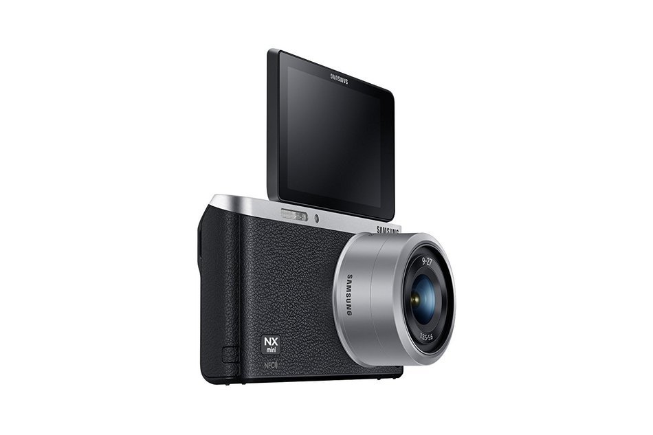 Samsung NX Mini 20.5MP CMOS Smart WiFi & NFC Mirrorless Digital Camera with 9-27mm Lens and 3" Flip Up LCD Touch... N122