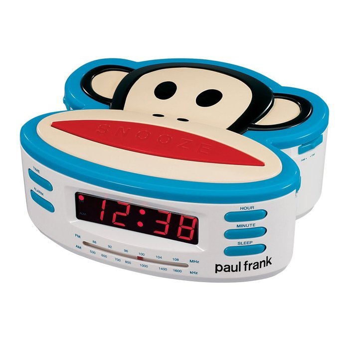 Paul Frank Single Alarm, AM/FM Clock Radio with Battery Back-Up