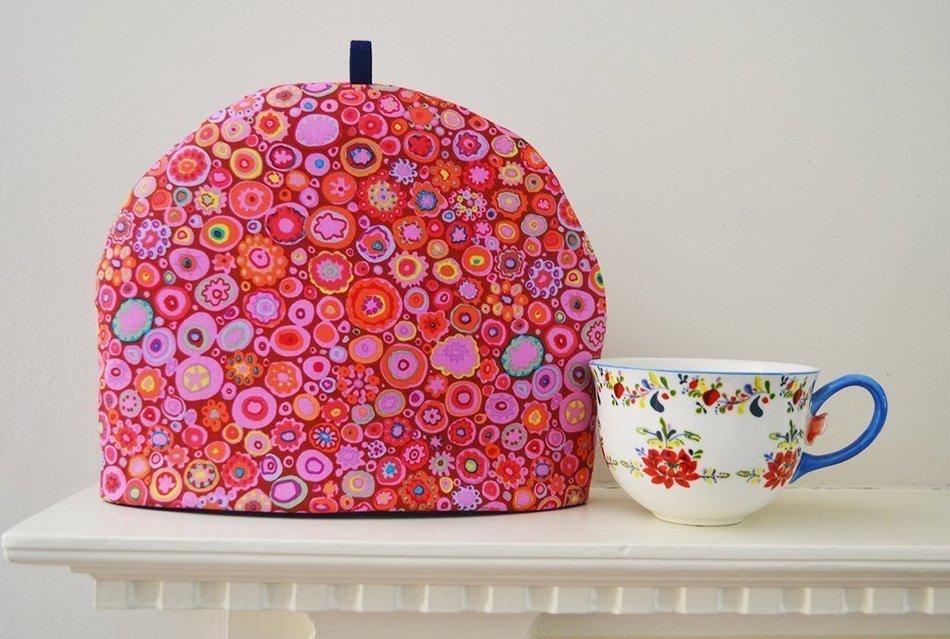 Paper Weights - Artisanal Cotton Insulated Tea Cozy - Kaffe Fassett Print - 5 Colors 4 Sizes N2