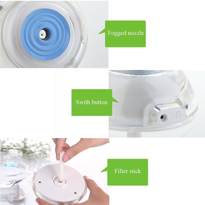 Cool Mist Humidifier, BAVIER whole humidifier baby, 120ml car humidifier desk office, humidifier for infant and... N6